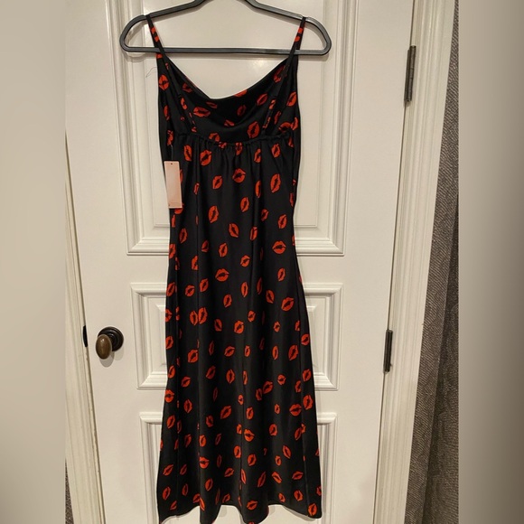 Inspired Hearts Black and Red Lip Print Dress - Picture 3 of 9
